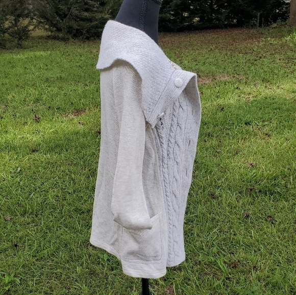 Cream Buttondown Sweater Large Collar New XS Anthropologie - Picture 3 of 6